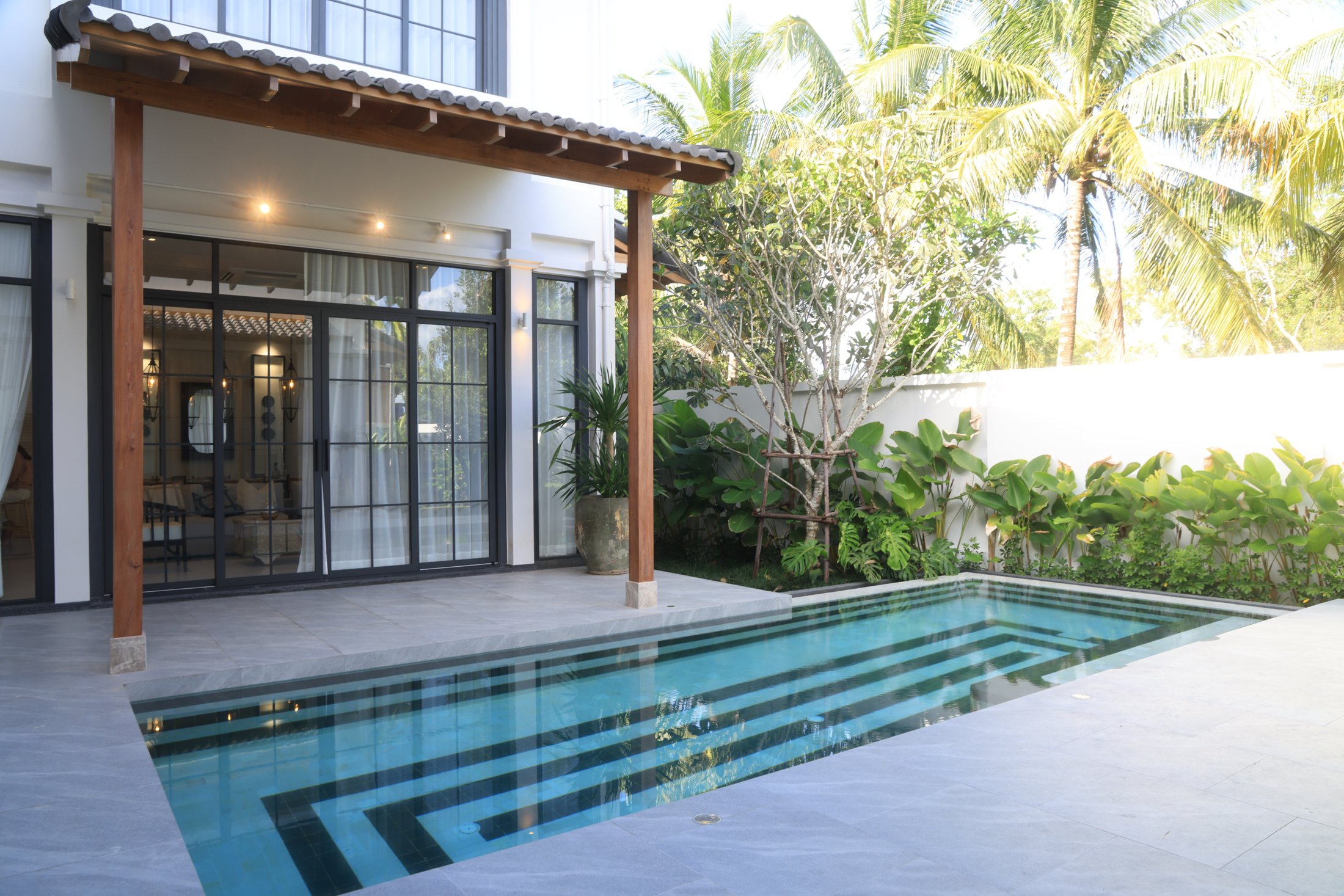 Actual Villa 04 pool and planted courtyard